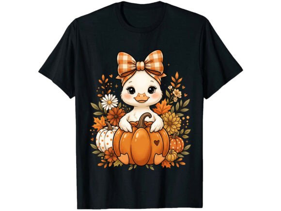Cute Pumpkin Duckling Fall T-Shirt