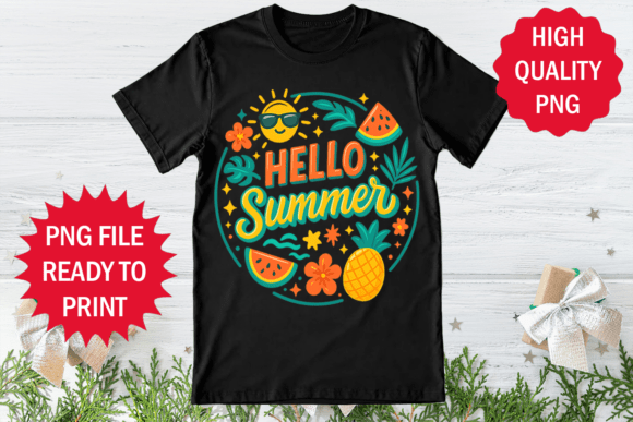 Hello Summer Retro Summer T-shirt Png Review
