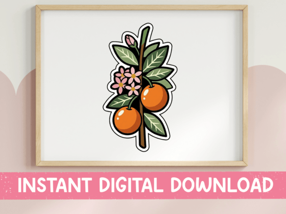 Orange Branch with Blossoms Botanical Review