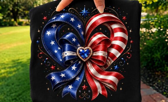 Review: American Flag Love Ribon Bow T-shirt Png