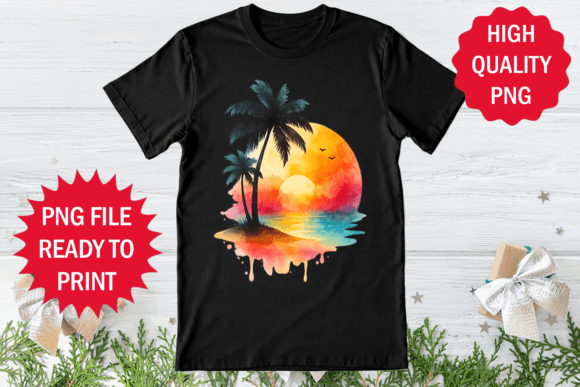 Watercolor Summer T-shirt Clipart Png Review